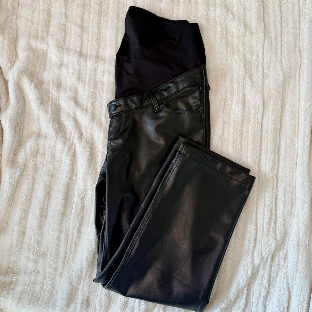 Black Faux Leather Pants